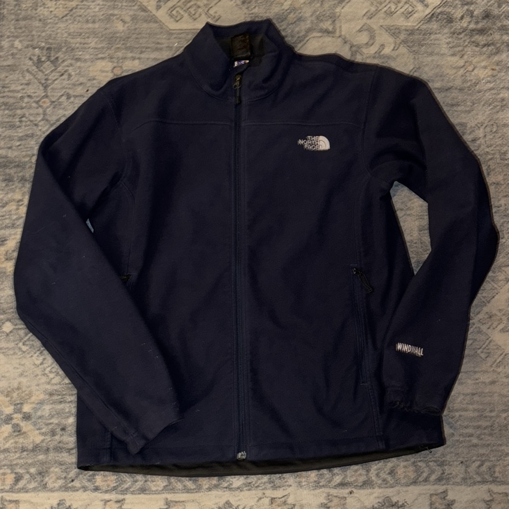 The North Face Fleece Windwall Jacket Coat Navy Blue Men’s Size Large